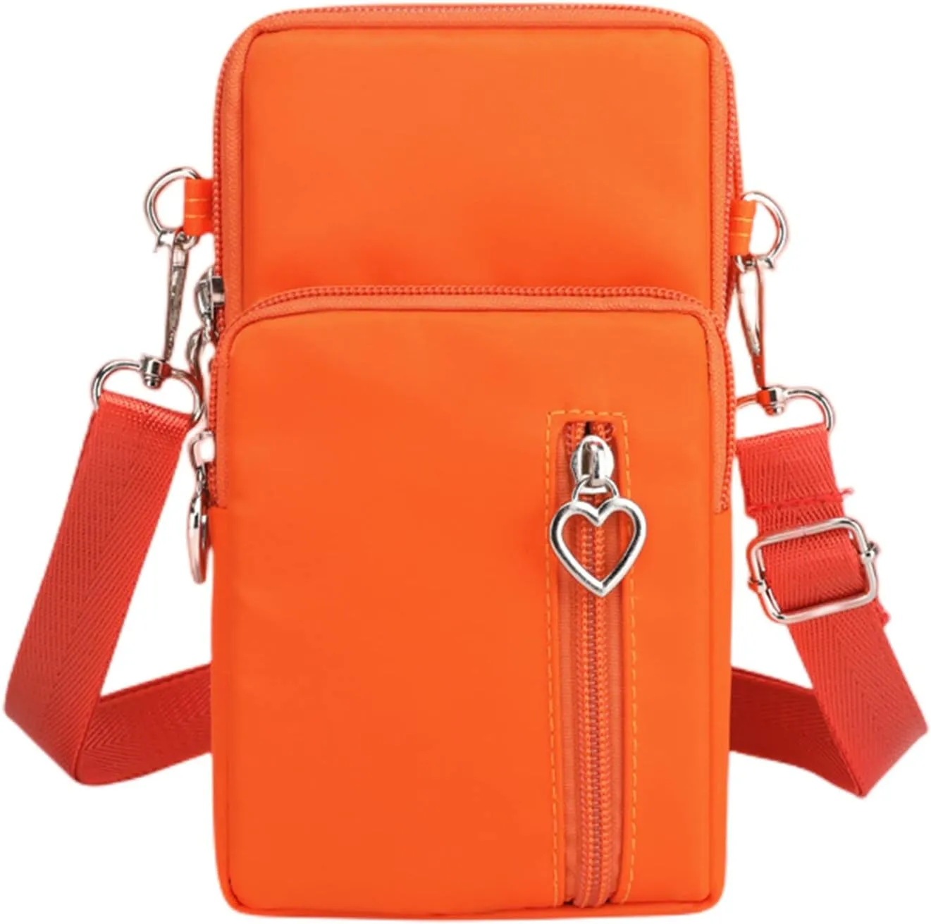 JUMISEE 3-Layers Crossbody Bag Cellphone Pouch Armband Wallet Nylon Smartphone Purse