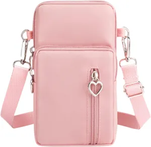 JUMISEE 3-Layers Crossbody Bag Cellphone Pouch Armband Wallet Nylon Smartphone Purse