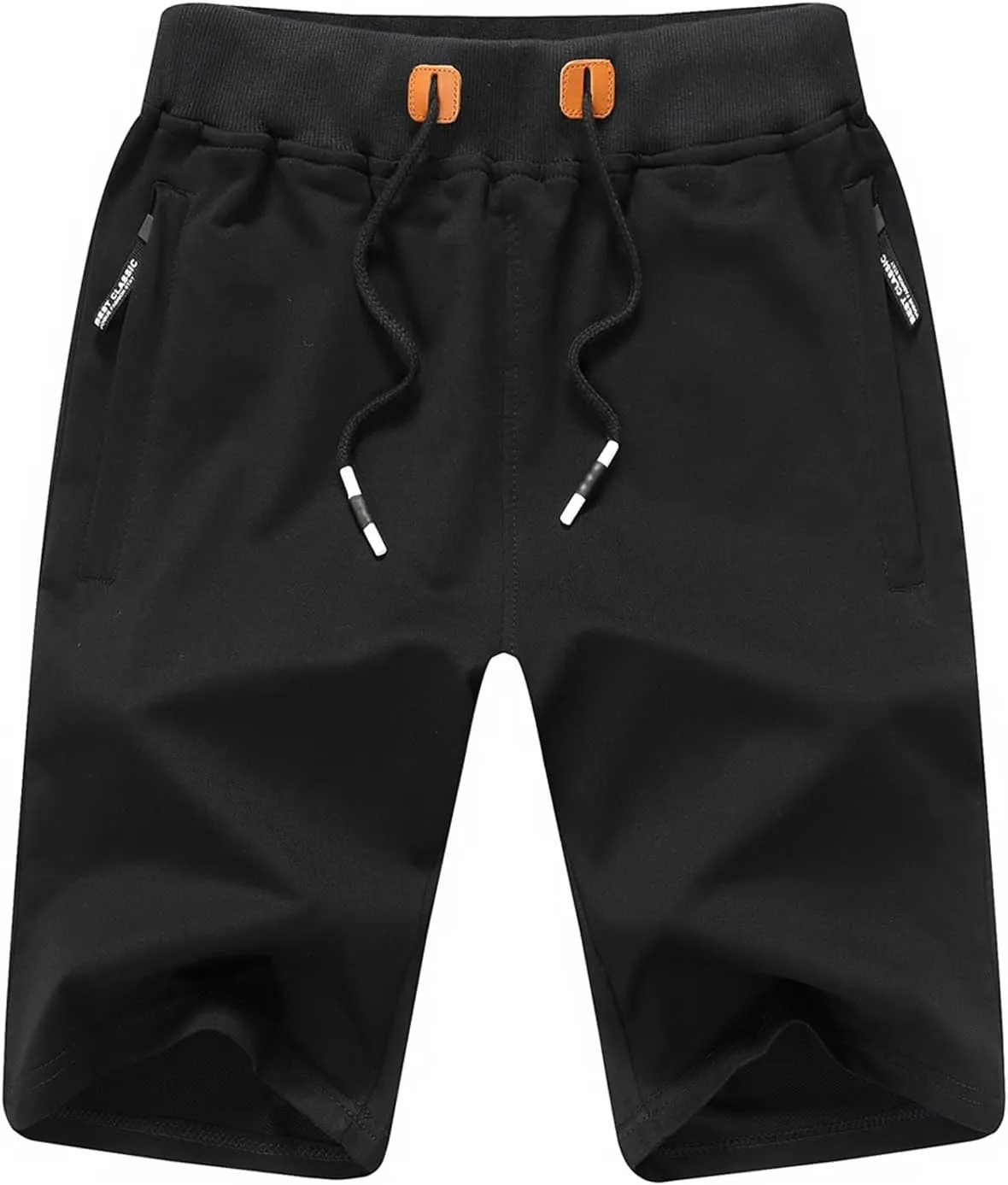 JustSun Mens Shorts Casual Sports with Elastic Waist Zipper Pockets