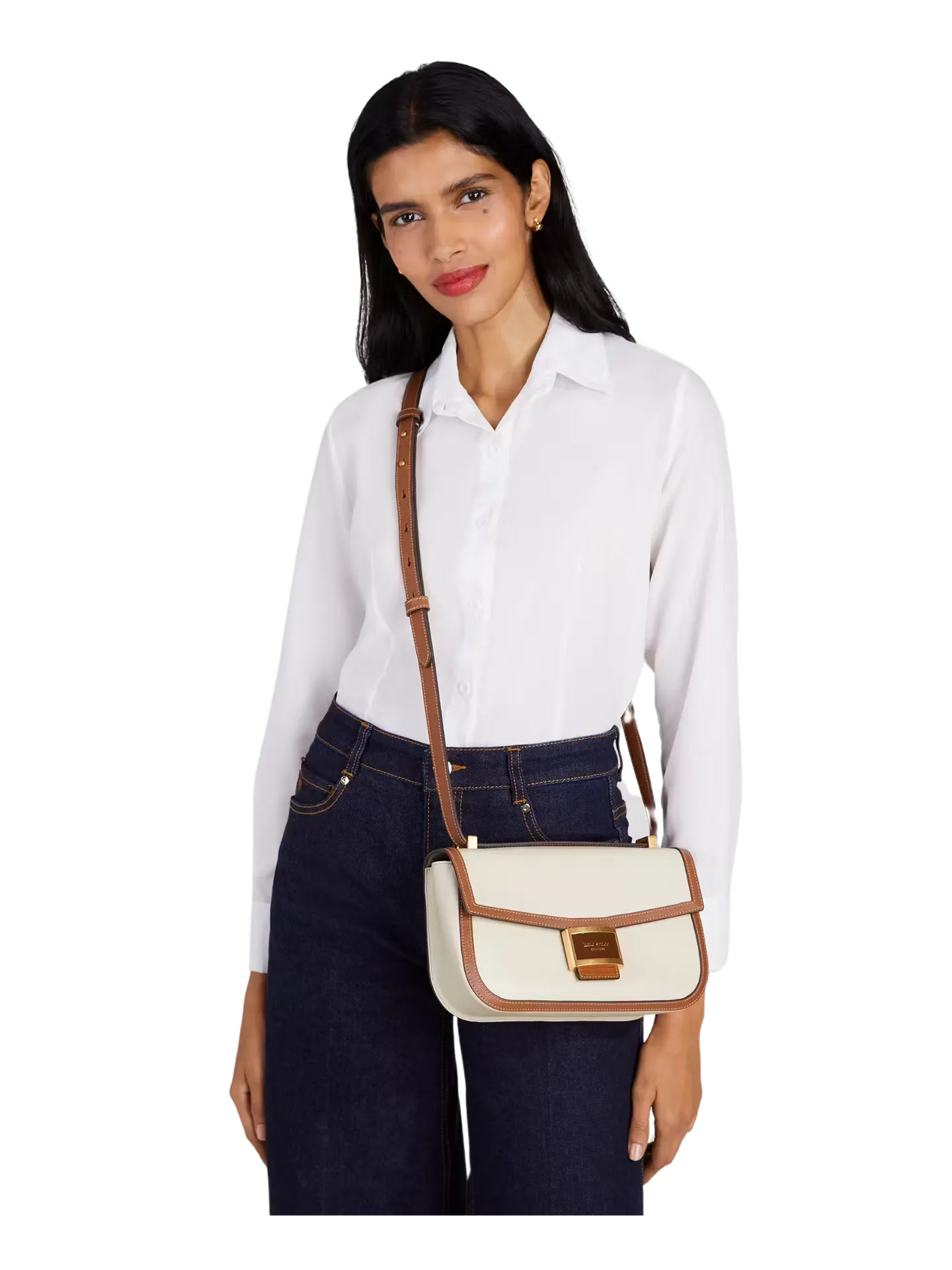 Kate Spade Katy Colorblocked Medium Convertible Shoulder Bag Halo White Multi