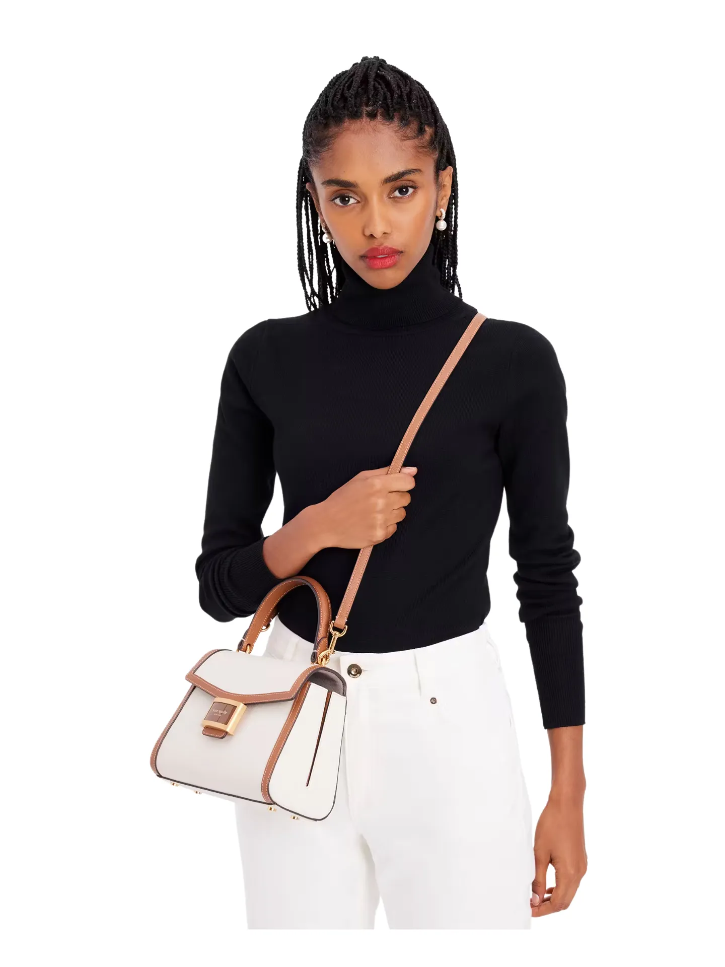 Kate Spade Katy Colorblocked Small Top-handle Bag Halo White Multi