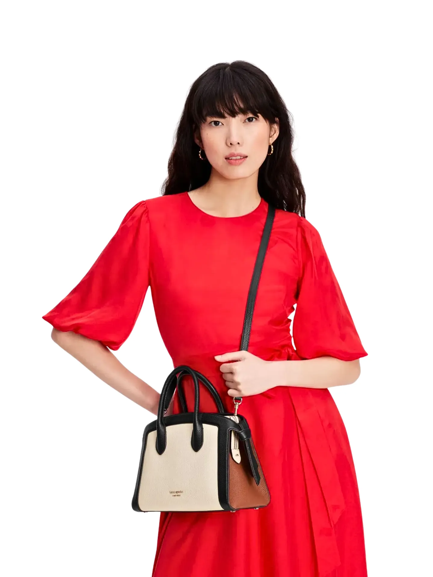 Kate Spade Knott Colorblocked Medium Zip-Top Satchel Allspice Cake Multi