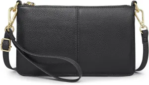 Kattee Leather Small Crossbody Shoulder Bags Purse for Women Trendy, Designer Handbag Pouch Clutch with Wristlet
