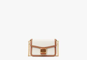 Katy Colorblocked Textured Leather Flap Chain Crossbody