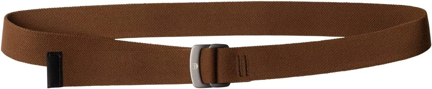 KAVU Beber Belt 1 1/2 Inch Polyester Elastic Adjustable Waist With Buckle - Made in America-Tobacco-M