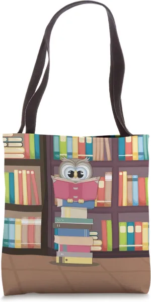 Kawaii Owl Reads Book - Reading Bookworm Library Book Lover Tote Bag