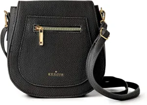 KEDZIE Camden Classic Mini Messenger in Vegan Leather Crossbody Bag Cell Phone Purse for Women