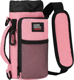 KEMIMOTO Water Bottle Holder Bag, Water Bottle Carrier with Adjustable Shoulder Strap, Water Bottle Pouch Holder for Hiking, Camping, Fishing, Compatible with YETI STANLEY SLM 32 oz, 40 oz, 64 oz