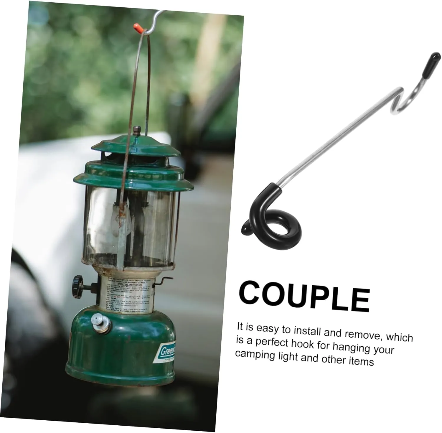 KESYOO Stainless Steel Hook Poles Light Hook Lantern Pole Hanger Stands Camping Lantern Hook Tent Pole Lamp