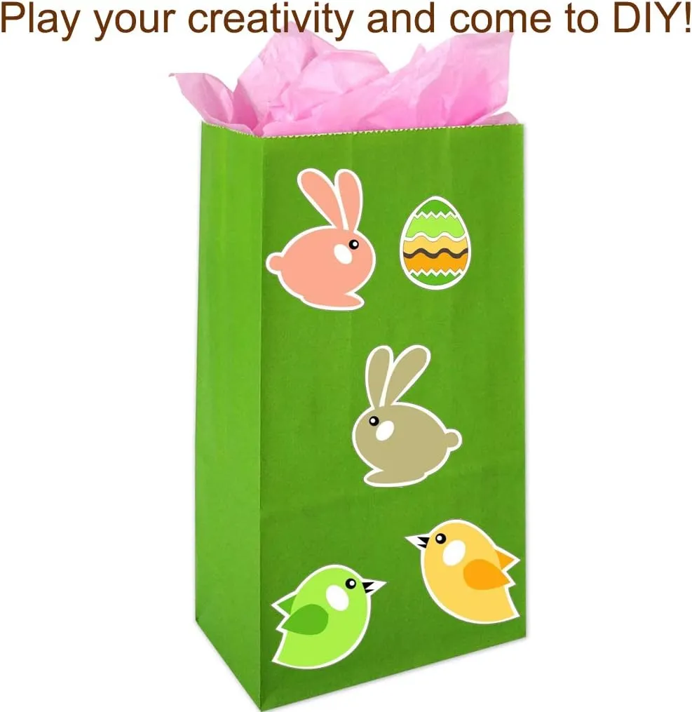 KEYYOOMY 100 CT Small Green Paper Bags Green Party Favor Bags Party Goodie Bag Paper Lunch Bag (100 CT, 3.1 X 5.1 X 9.4 In)