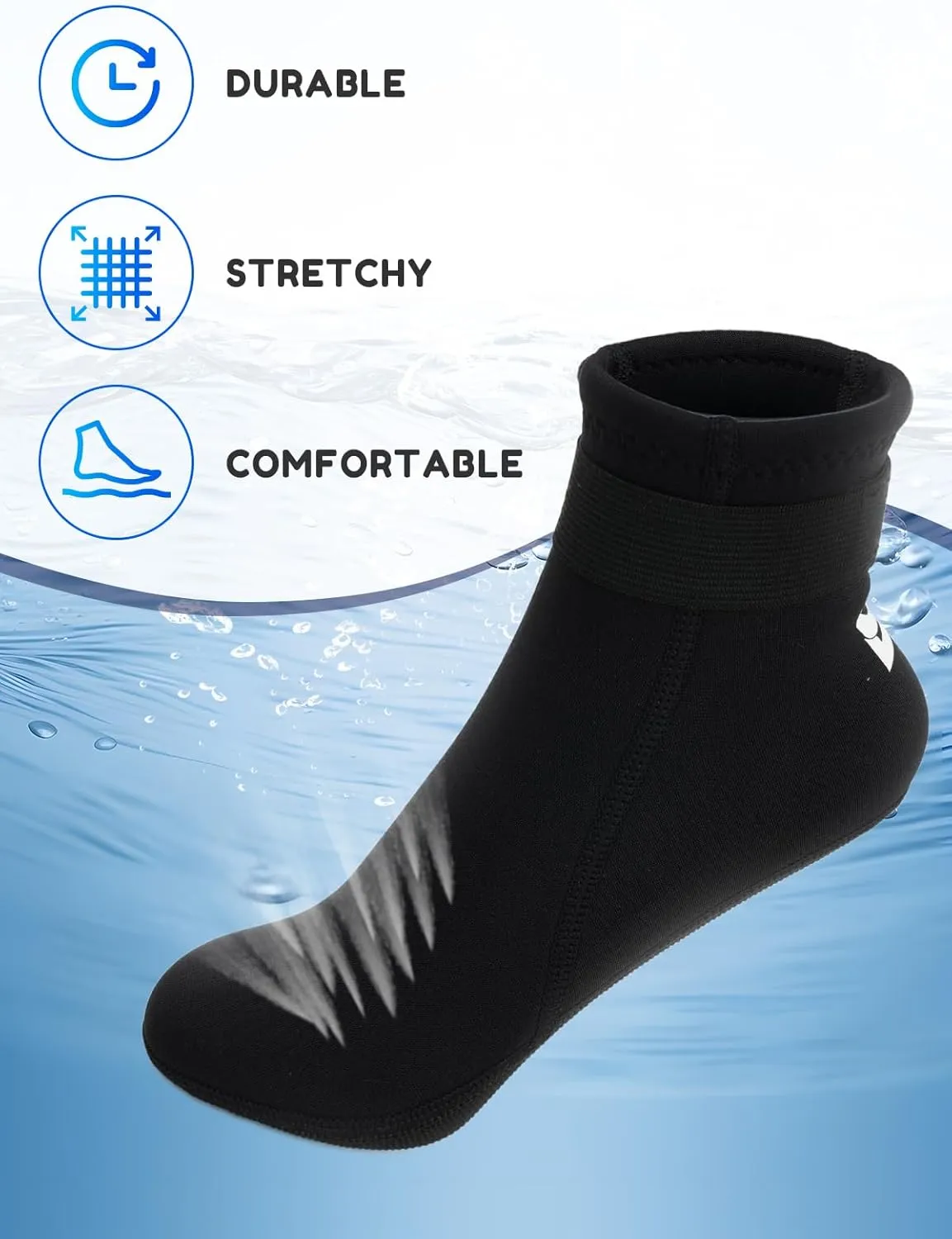 Kids Neoprene Socks 3mm Water Socks Keep Warm Sand Socks Anti-Slip Wetsuit Socks Water Sport Swimming Surfing