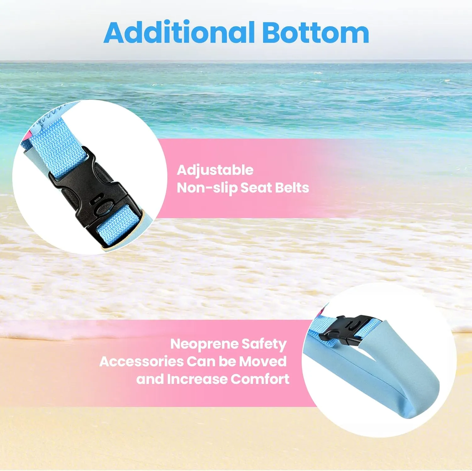 Kids Swim Vest Neoprene Swimming Aid with Adjustable Safety Strap for Age 1-3 and 3-6