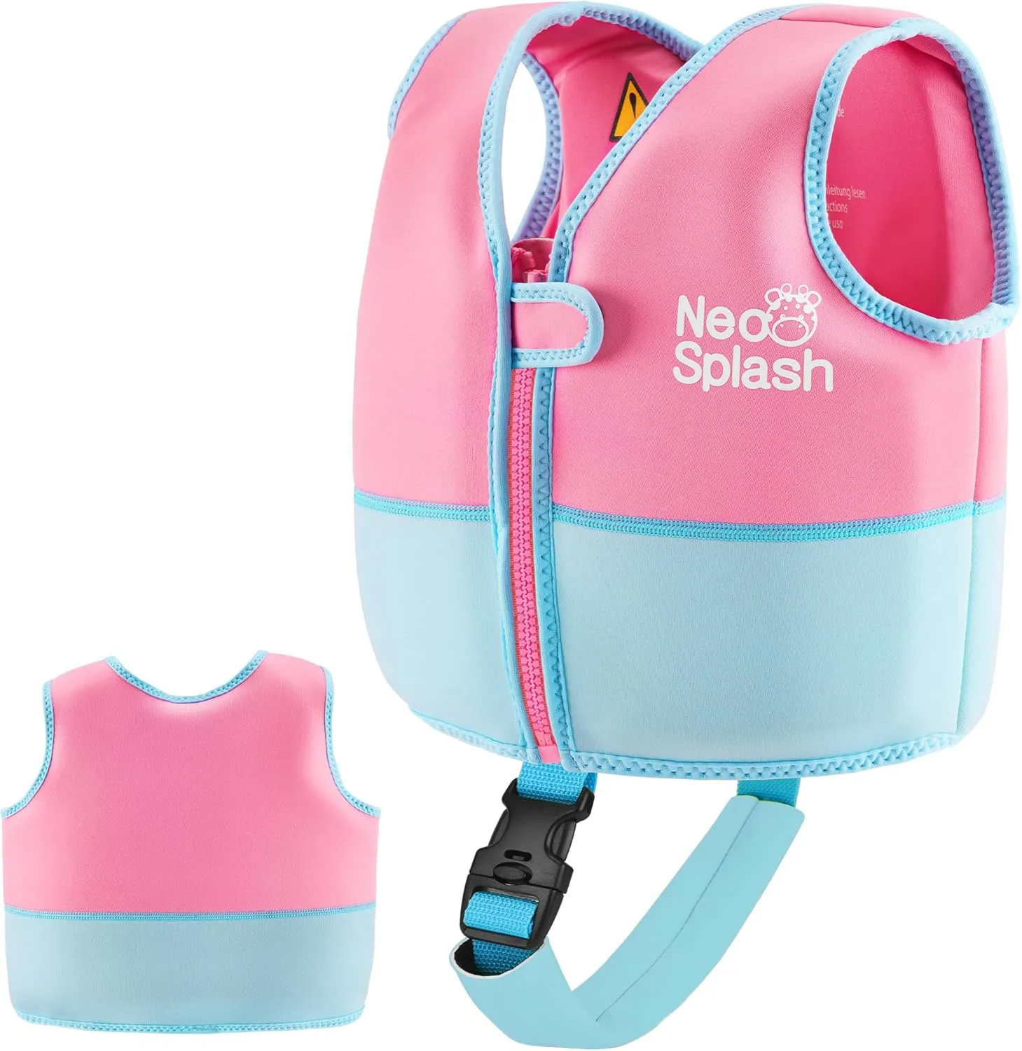 Kids Swim Vest Neoprene Swimming Aid with Adjustable Safety Strap for Age 1-3 and 3-6