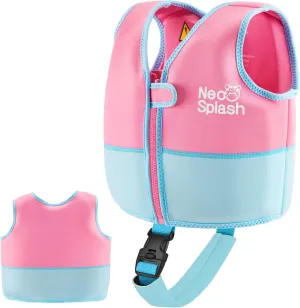 Kids Swim Vest Neoprene Swimming Aid with Adjustable Safety Strap for Age 1-3 and 3-6