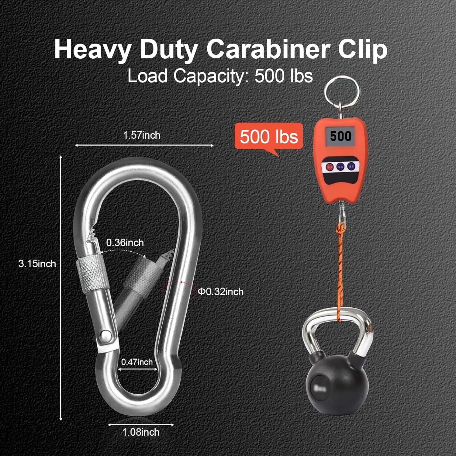 KINLINK 20 Pack Screw Locking Carabiner, 3.15 inch Heavy Duty Carabiner Clips, 304 Stainless Steel Small Caribeener Clips, Caribiniers for Outdoor Camping, Swing, Hammock, Hiking, Quick Link
