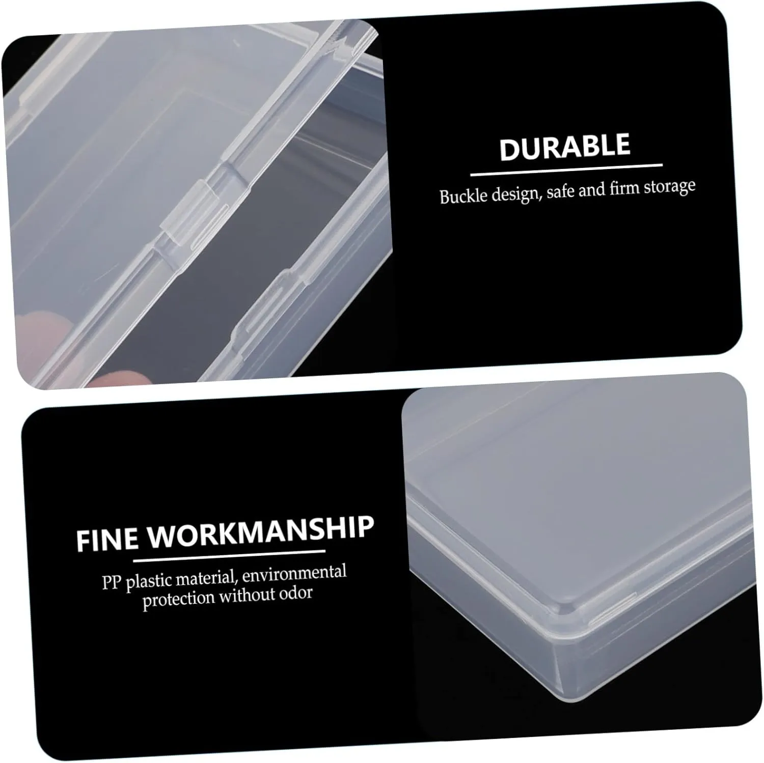 Kisangel 2sets 6pcs Box Transparent Small Cards Storage Box Portable Container for Organizing Playing and Game Cards for Desks and Bookshelves 6pcs*2
