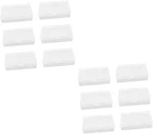 Kisangel 2sets 6pcs Box Transparent Small Cards Storage Box Portable Container for Organizing Playing and Game Cards for Desks and Bookshelves 6pcs*2