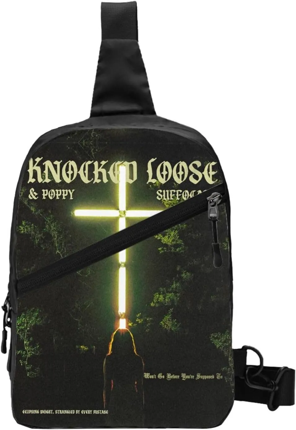 Knocked Music Loose Foldable Crossbody Sling Bags Shoulder Chest Backpack Lightweight Handbag for Cycling Hiking