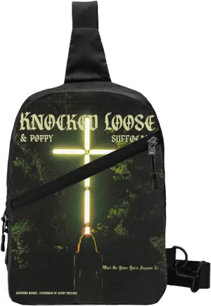 Knocked Music Loose Foldable Crossbody Sling Bags Shoulder Chest Backpack Lightweight Handbag for Cycling Hiking