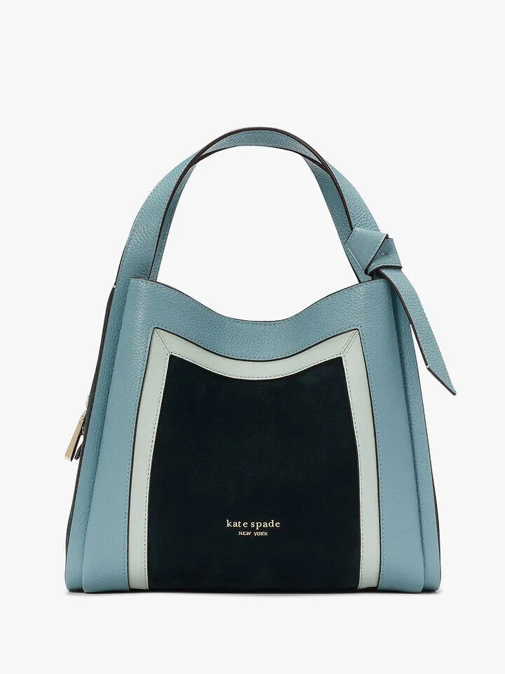 Knott Colorblocked Leather & Suede Medium Crossbody Tote