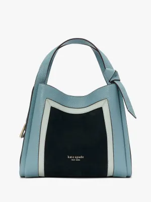 Knott Colorblocked Leather & Suede Medium Crossbody Tote