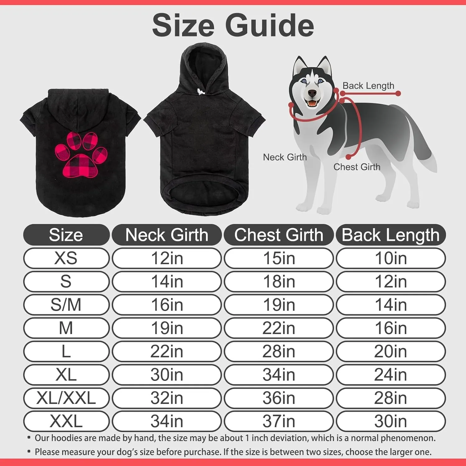 KOOLTAIL Plaid Dog Hoodie Pet Clothes Sweater with Hat and Pocket for Small Medium Large Size Dogs, Soft Winter Warm Dog Cold Weather Coat, Fleece Fall Dog Hooded Sweatshirt for Puppy Cats, Black L