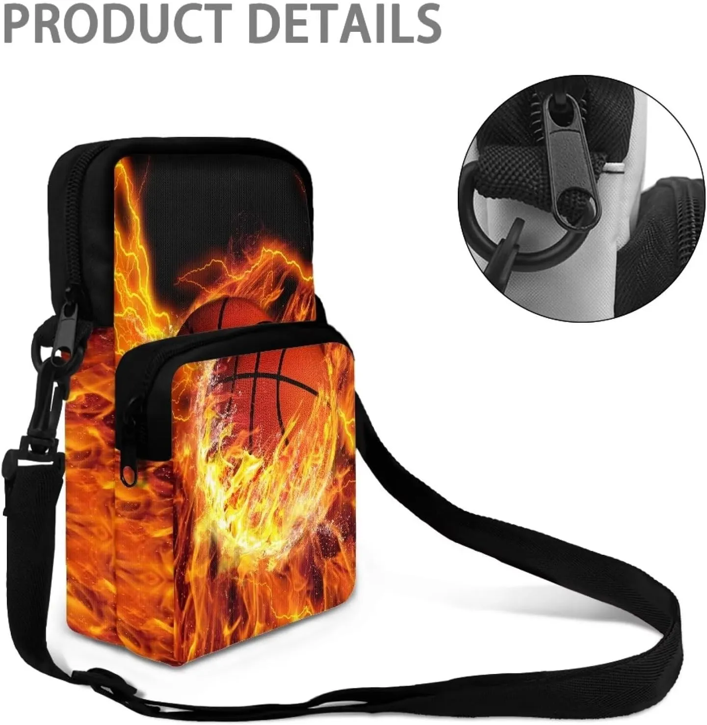 Kuiaobaty Crossbody Bag Sling Purse for Women Men Kids Cell Phone Holder Shoulder Bag with Removable Adjustable Strap