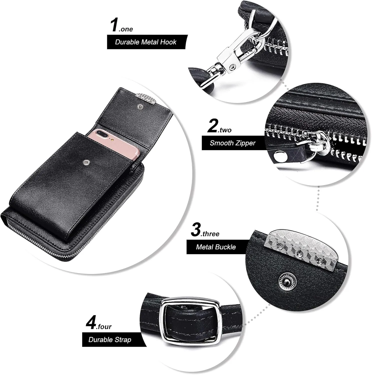 KUKOO Small Crossbody Bag Cell Phone Purse Wallet with Credit Card Slots for Women