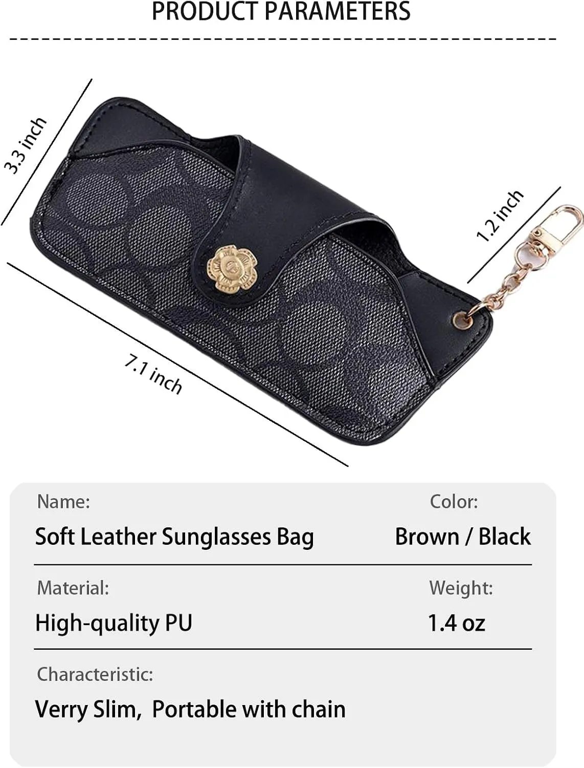 kytasryl Soft Leather Sunglasses Bag,Travel Sunglass Holder Eyeglass Case Portable Slim Sunglasses Pouch