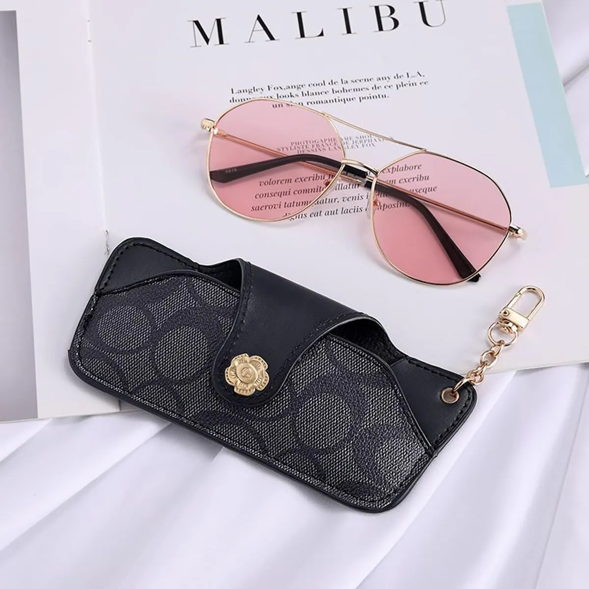 kytasryl Soft Leather Sunglasses Bag,Travel Sunglass Holder Eyeglass Case Portable Slim Sunglasses Pouch