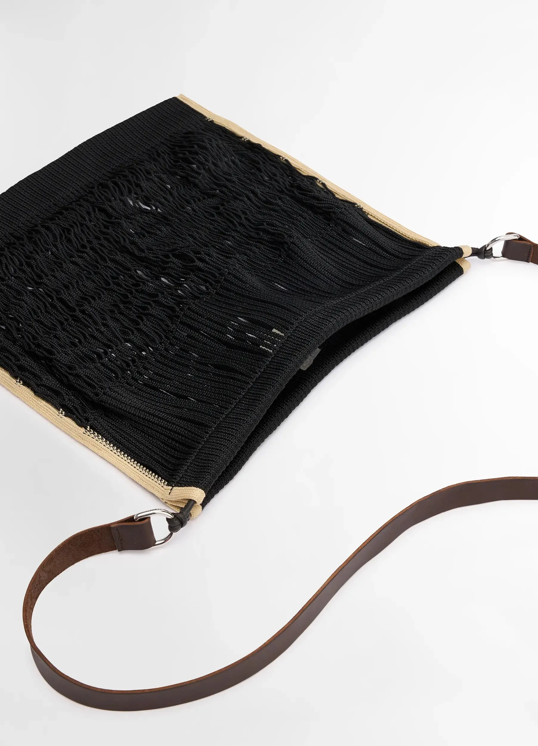 LARGE CROSSBODY FILT NET SHOPPING BAG