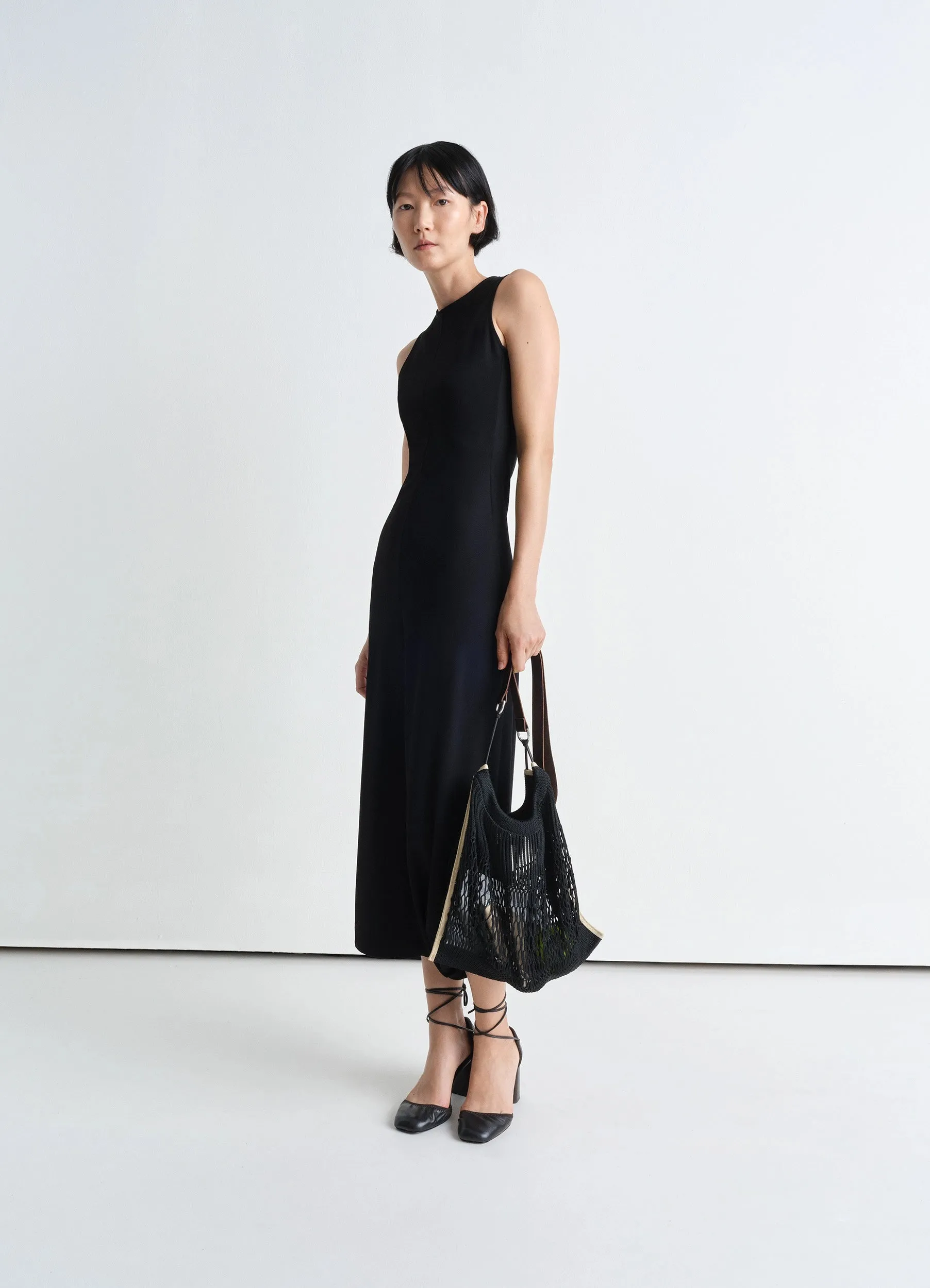 LARGE CROSSBODY FILT NET SHOPPING BAG