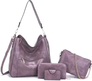 Large Crossbody Purses Set For Women Shoulder Tote Handbags Ladies Hobo Bags With Matching Wallet 4PCS