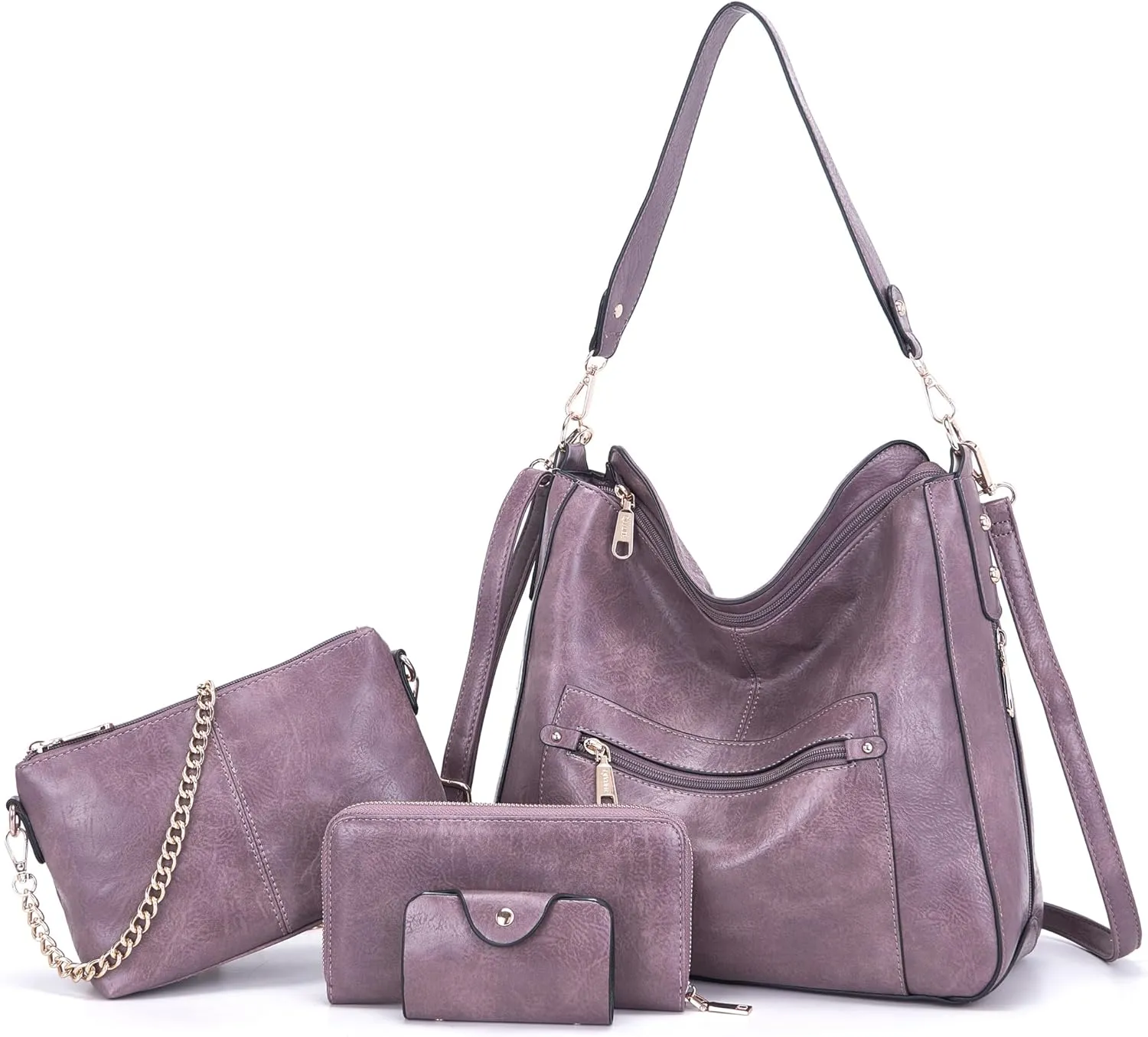 Large Crossbody Purses Set For Women Shoulder Tote Handbags Ladies Hobo Bags With Matching Wallet 4PCS