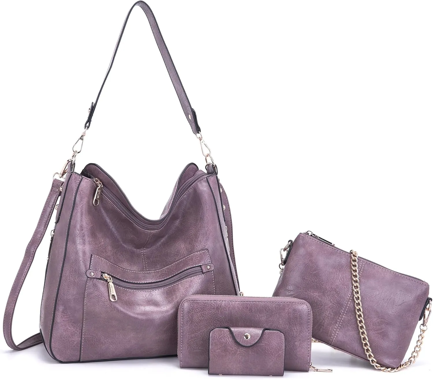 Large Crossbody Purses Set For Women Shoulder Tote Handbags Ladies Hobo Bags With Matching Wallet 4PCS