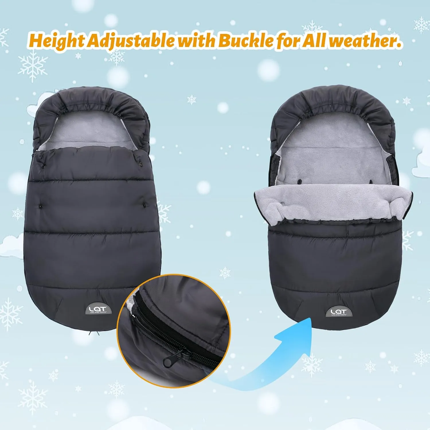 LAT Winter Warm Stroller Footmuff 30 * 18 in Universal Baby Stroller Bunting Bag Toddler Stroller Sleeping Bag Sack Baby Car Seat & Carrier Cover, Winter Baby Essentials,Fit All Strollers