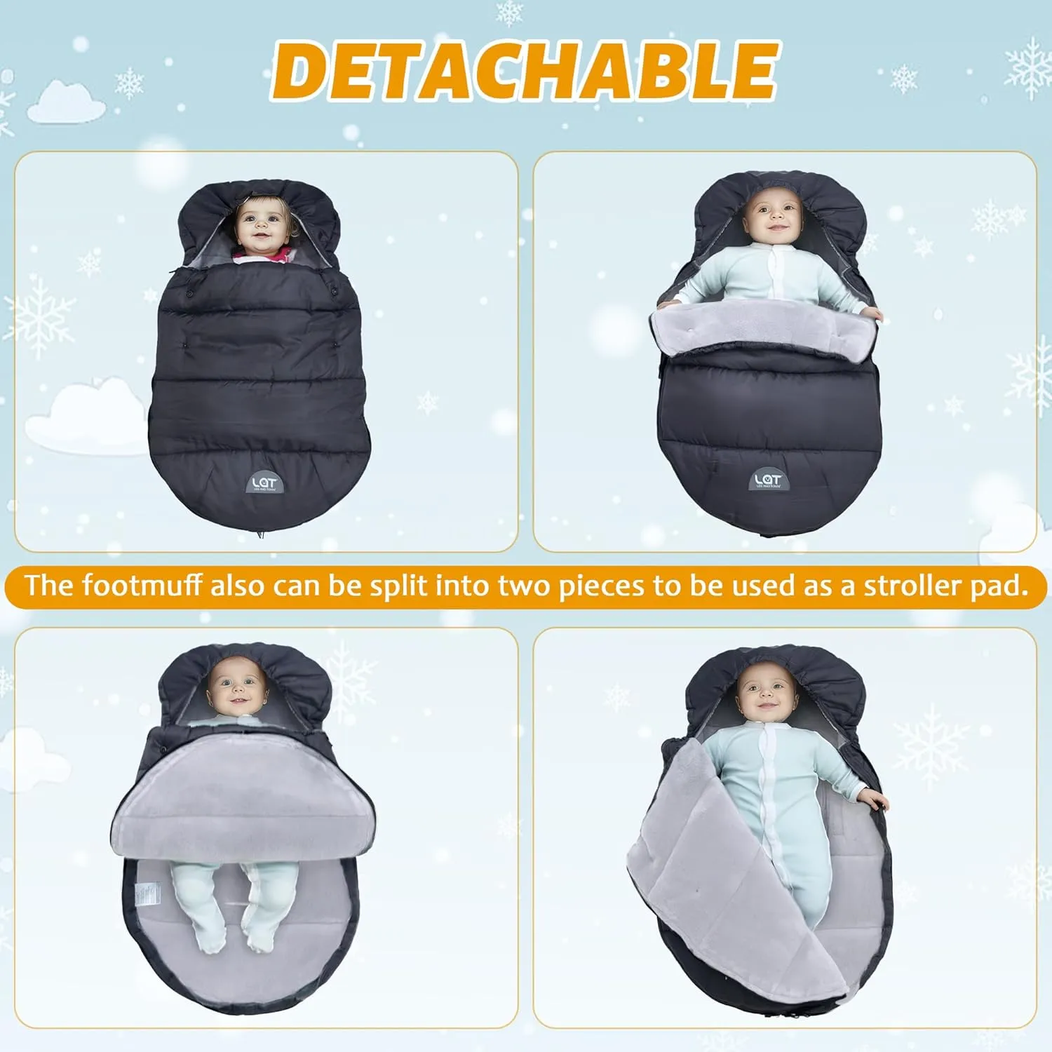 LAT Winter Warm Stroller Footmuff 30 * 18 in Universal Baby Stroller Bunting Bag Toddler Stroller Sleeping Bag Sack Baby Car Seat & Carrier Cover, Winter Baby Essentials,Fit All Strollers