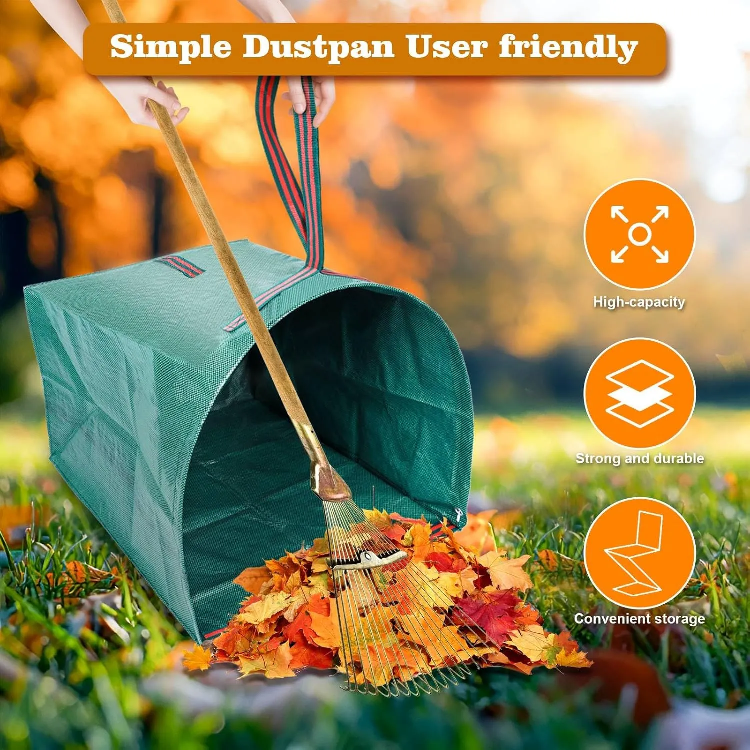 Leaf Collector,Reusable Yard Waste Bags 3 PACK,40 Gallons Leaf Bag Holder,Collapsible Garden Bags, Reuseable Heavy Duty Lawn and Leaf Bag, Yard Garden Bags for Leaves Lawn Grass Clippings