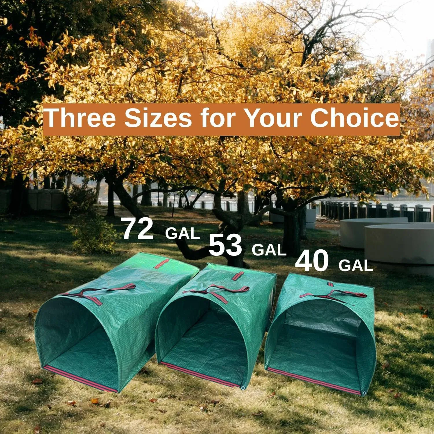 Leaf Collector,Reusable Yard Waste Bags 3 PACK,40 Gallons Leaf Bag Holder,Collapsible Garden Bags, Reuseable Heavy Duty Lawn and Leaf Bag, Yard Garden Bags for Leaves Lawn Grass Clippings