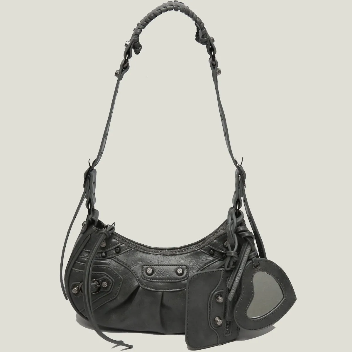 Leather Crossbody/Shoulder Bag With Card Holder And Mirror