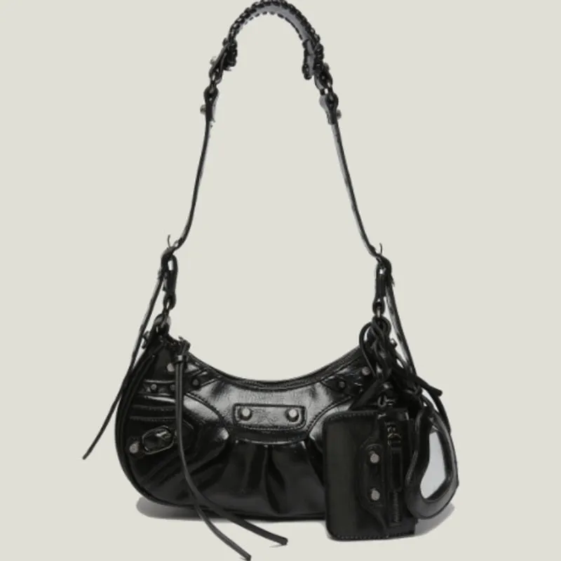 Leather Crossbody/Shoulder Bag With Card Holder And Mirror