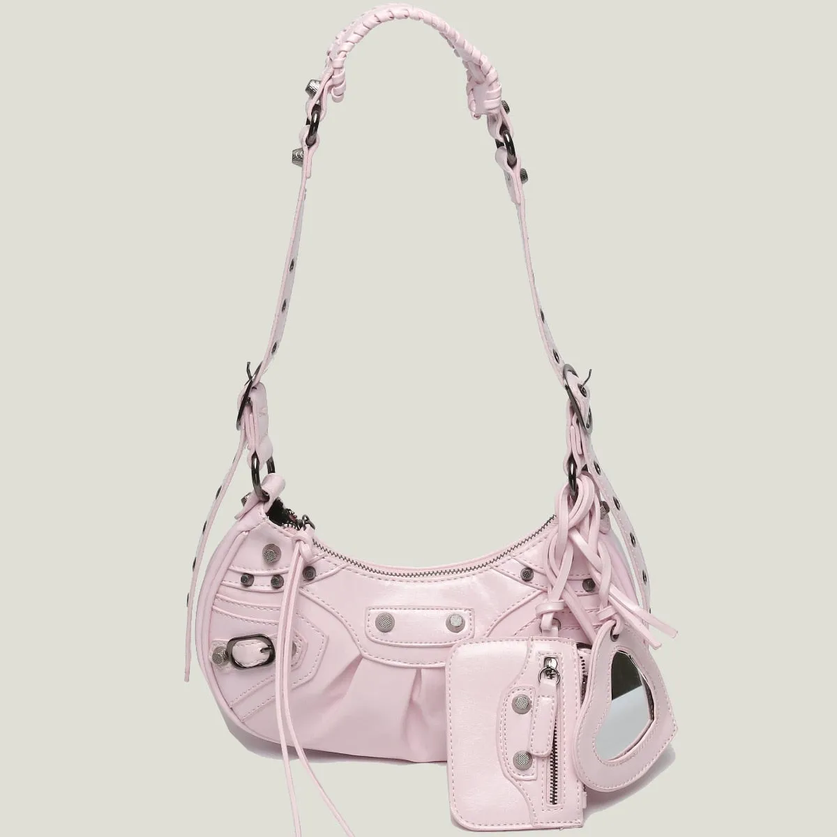 Leather Crossbody/Shoulder Bag With Card Holder And Mirror