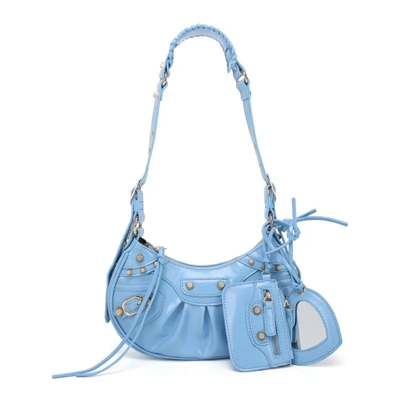 Leather Crossbody/Shoulder Bag With Card Holder And Mirror