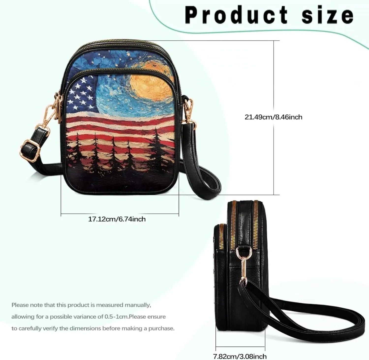 Leather Purse for Women, Leather Shoulder HandBag Multi Pockets Travel Sling Purse Ladies Crossbody Bags