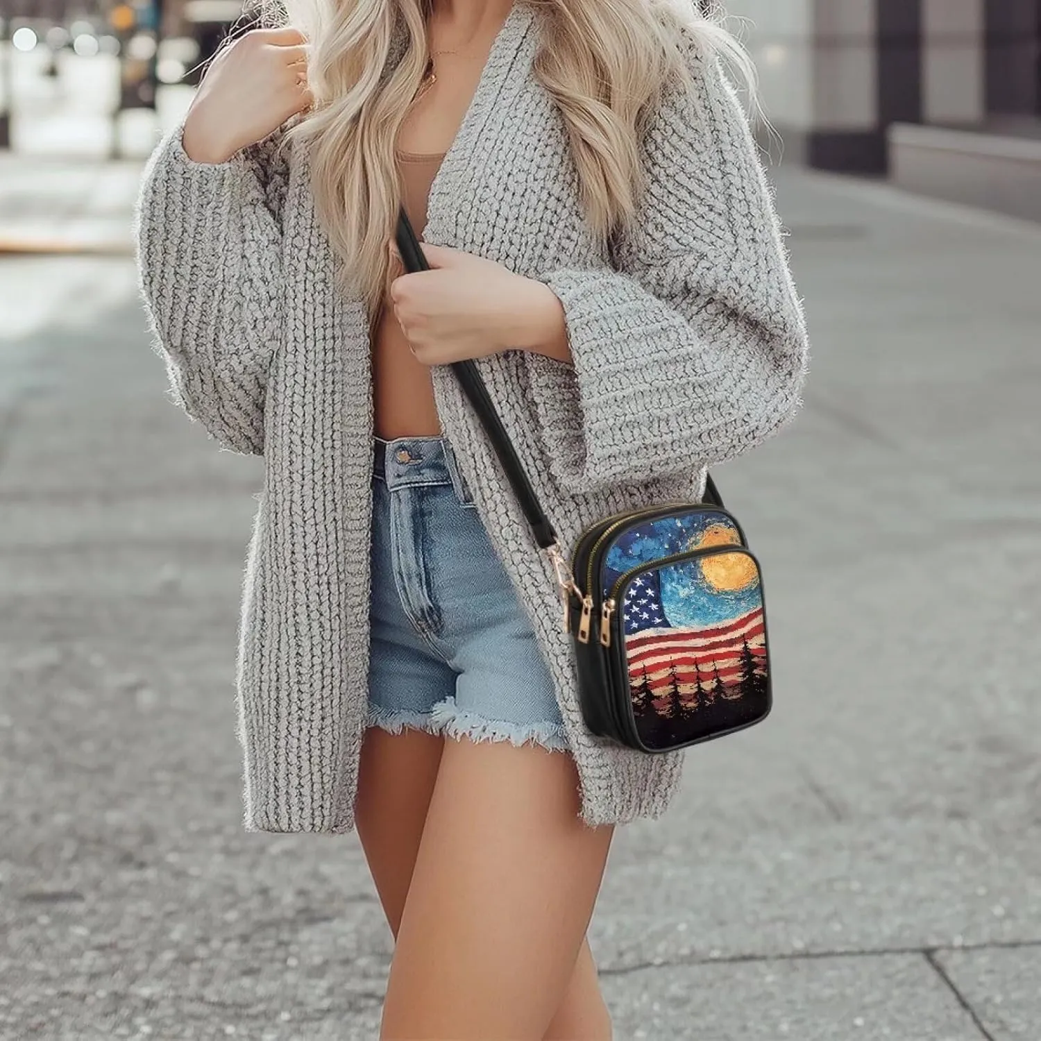 Leather Purse for Women, Leather Shoulder HandBag Multi Pockets Travel Sling Purse Ladies Crossbody Bags