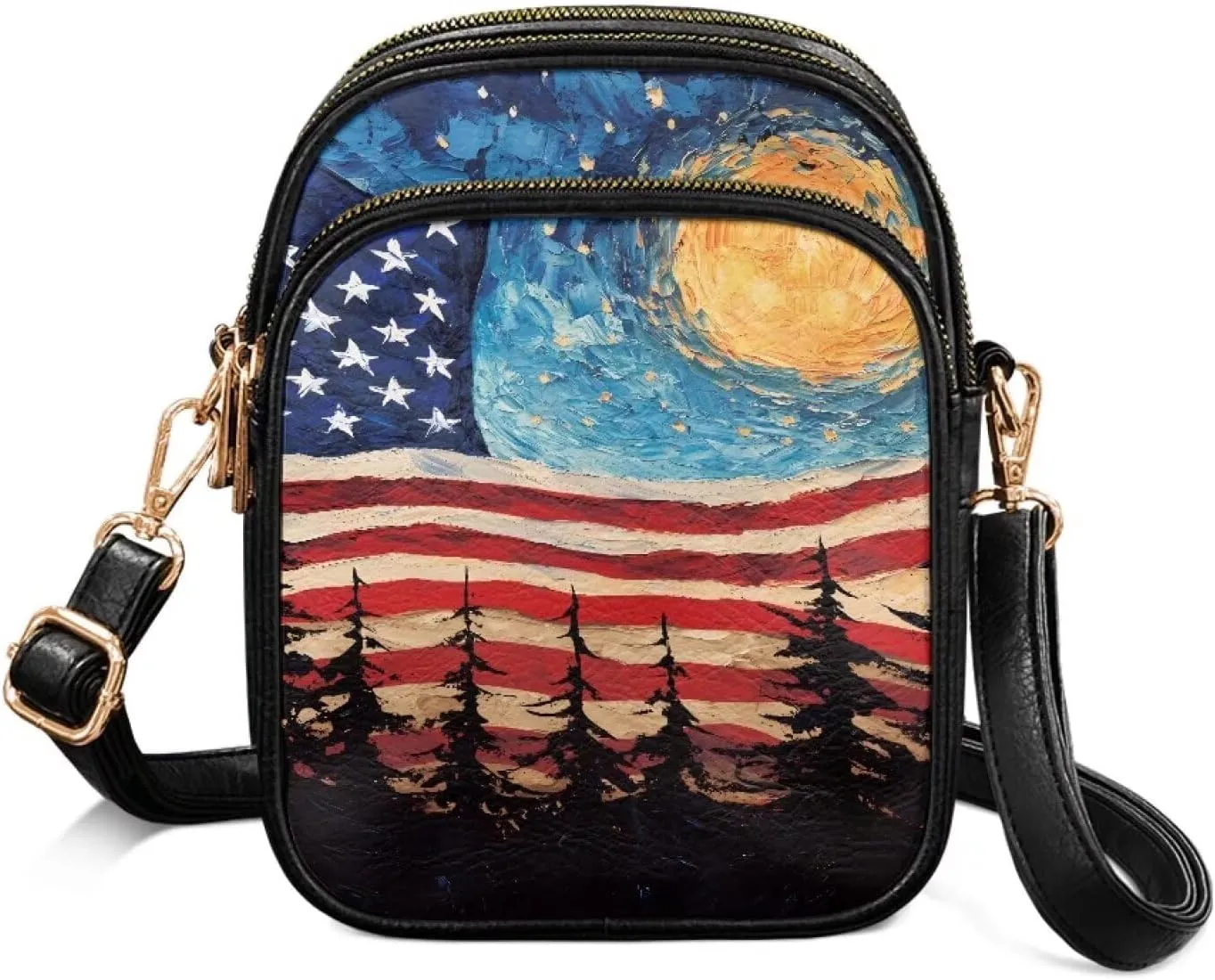 Leather Purse for Women, Leather Shoulder HandBag Multi Pockets Travel Sling Purse Ladies Crossbody Bags