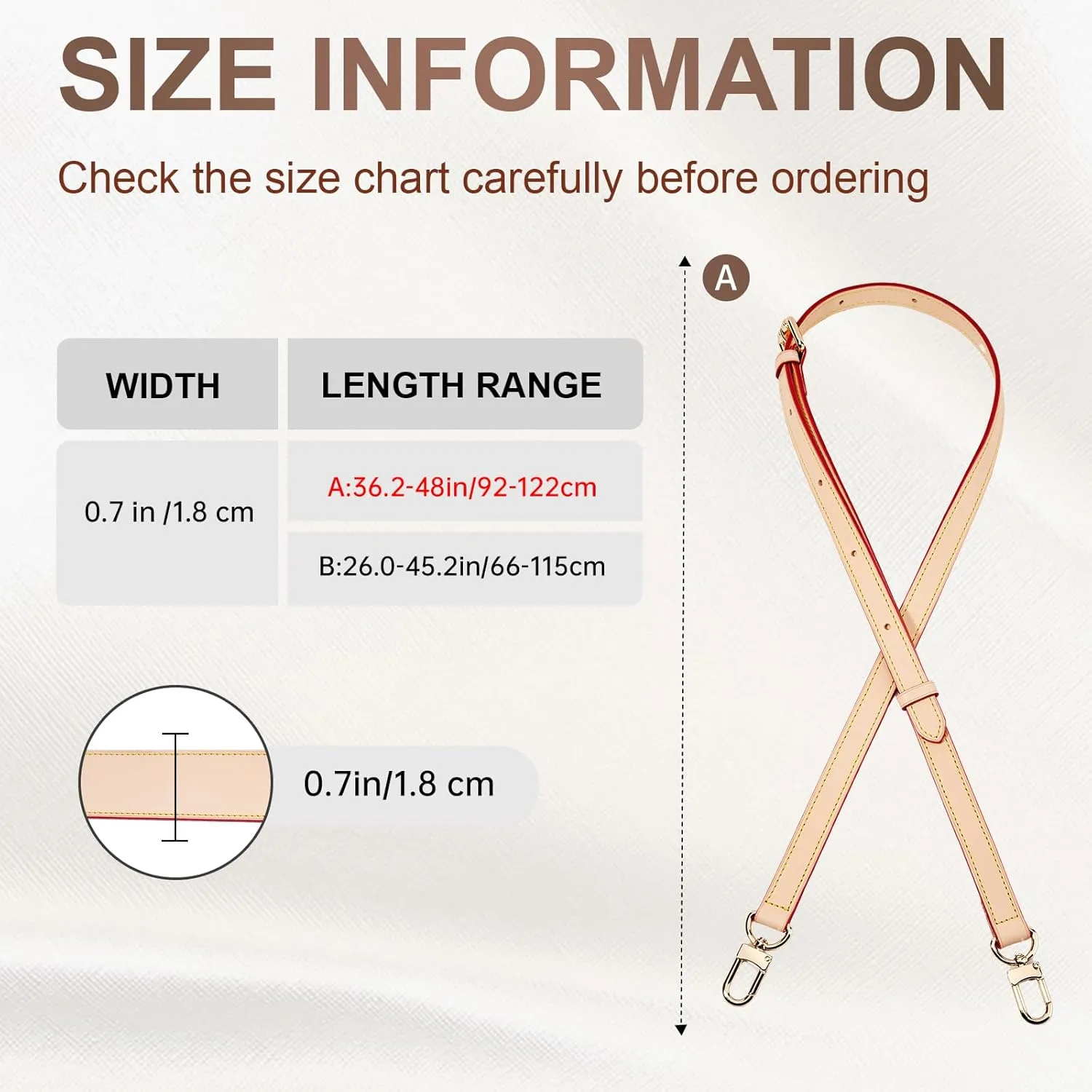 Leather Replacement Bags Strap Crossbody Shoulder Strap for Speedy Women