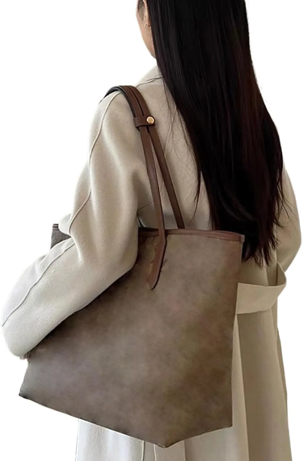 Leather Shoulder Strap Pad Replacement,Cushion Strap Pads Detachable Cover for Tote Bag (Brown-pro)