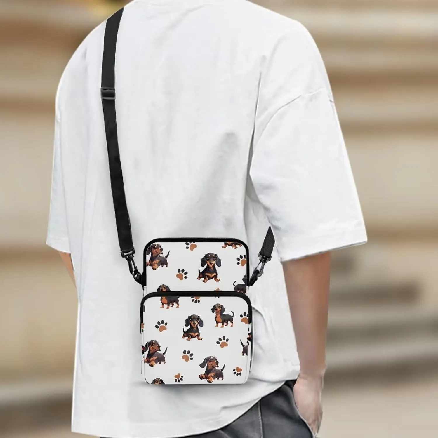 LedBack Cossbody Bag Messenger Bag Crossbody Bag Double Handbag Purse Shoulder Bag with Front Pocket for Women Men