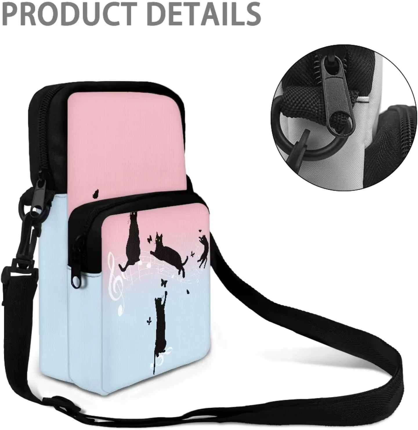 LedBack Cossbody Bag Messenger Bag Crossbody Bag Double Handbag Purse Shoulder Bag with Front Pocket for Women Men